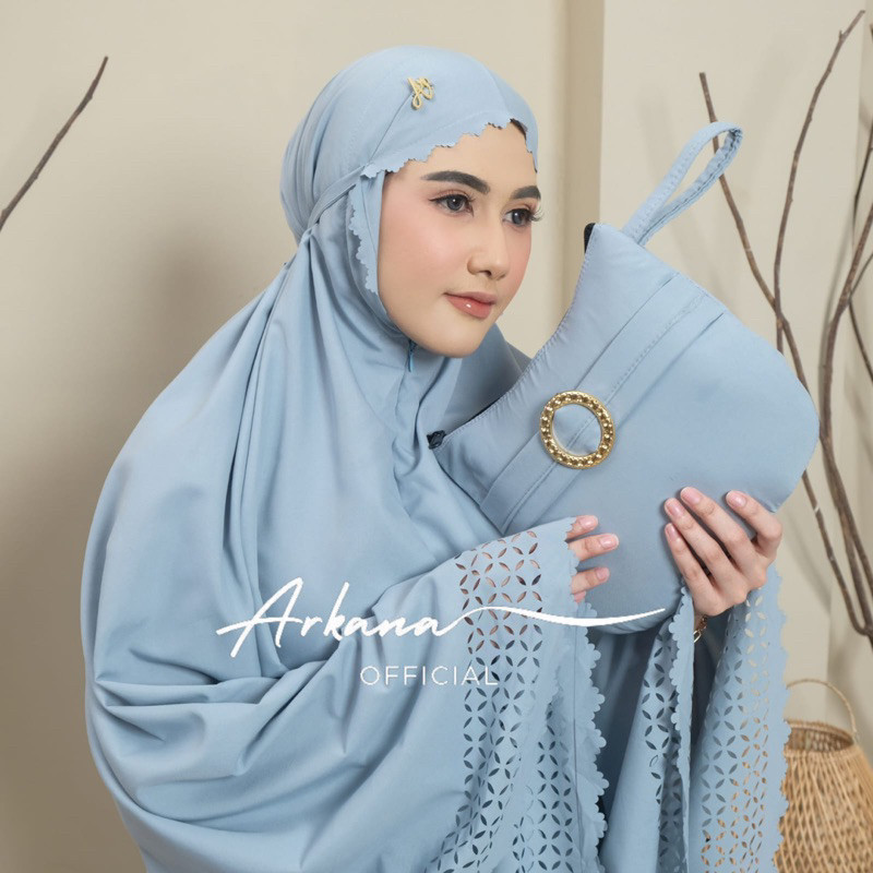 Promo Mega Sale 2.2 // ARKANA - Mukena Dewasa Daily Zayana Lasercut 2 in 1 Katun Premium