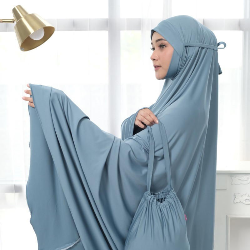 Promo Mega Sale 2.2 // Mukena Telekung Malaysia Lycra Penutup Dagu Syar'i Jumbo