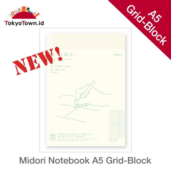 

Berkualitas Midori Notebook Journal A5 Block-Grid Gilaa!!!