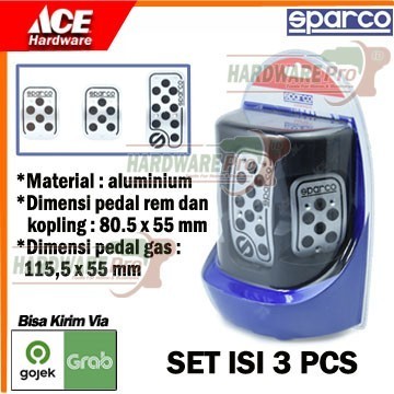 Terbaru Sparco Original Set Cover Pedal Mobil Manual 3 Pcs