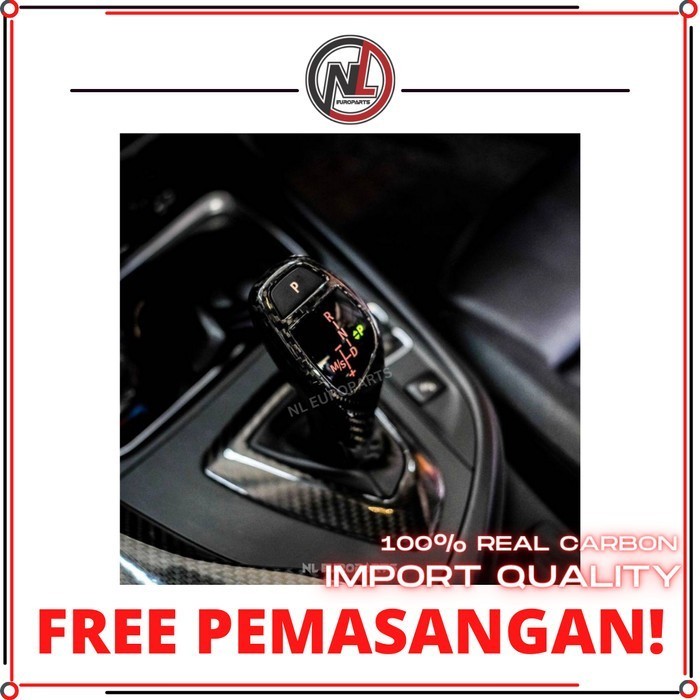 Terbaru Gear Shift Knob Cover REAL Carbon BMW F30 F32 LCI Import Shift Knob