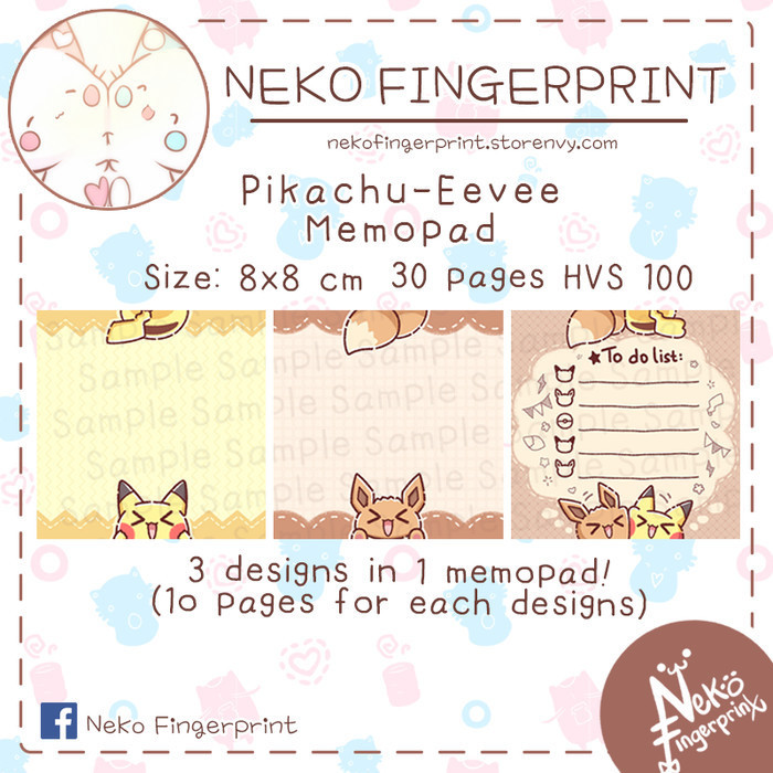 

Gaya Pikachu - Eevee Memopad (Hvs 100) Gilaa!!!