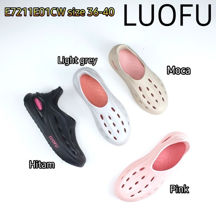 E7211E01Cw Luofu Sepatu Sandal Karet Cewek Slip On Wanita
