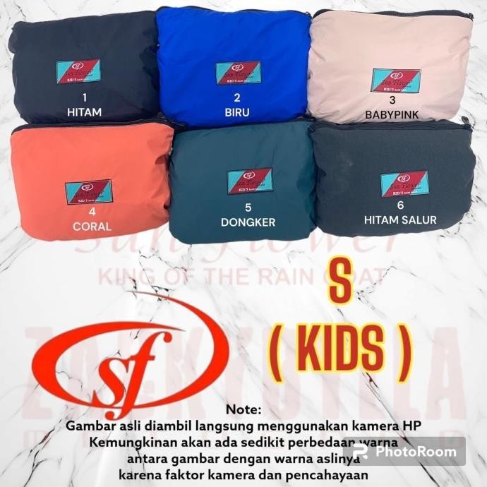 Jas Hujan Sunflower Size S | Kids | Raincoat Ukuran Anak