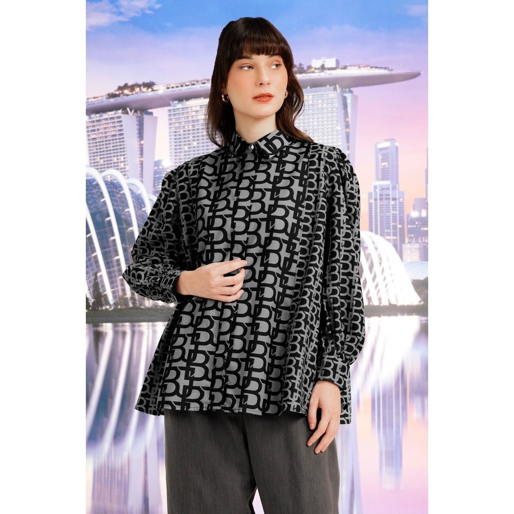 Benang Jarum - Monogram Puffy Shirt - Grey