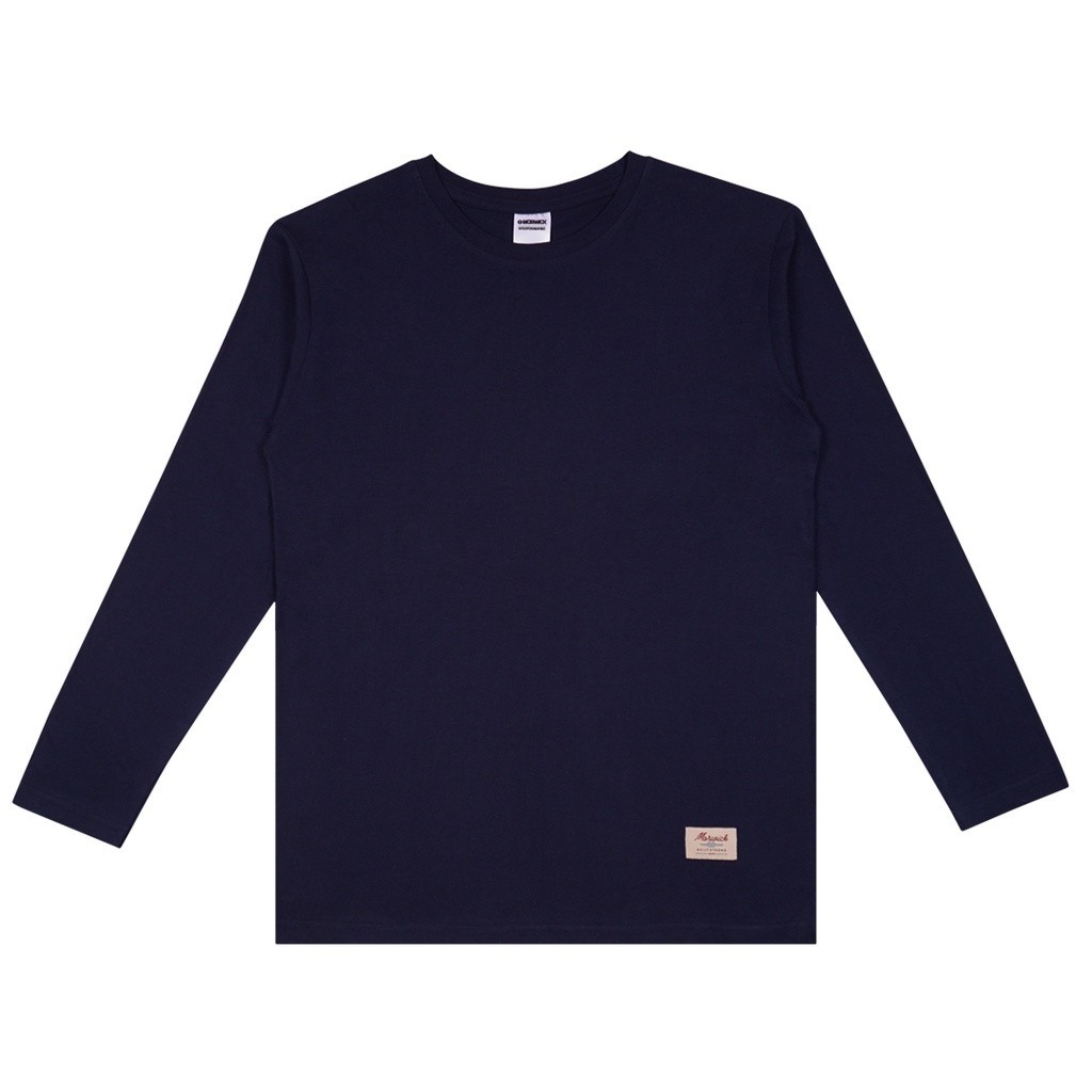 Promo Mega Sale 2.2 // MORWICK - Kaos Long Sleeve Lengan Panjang Pria - Based - Navy
