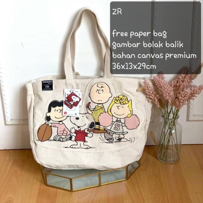Tote Bag Snoopy / Tote Bag Kanvas Wanita