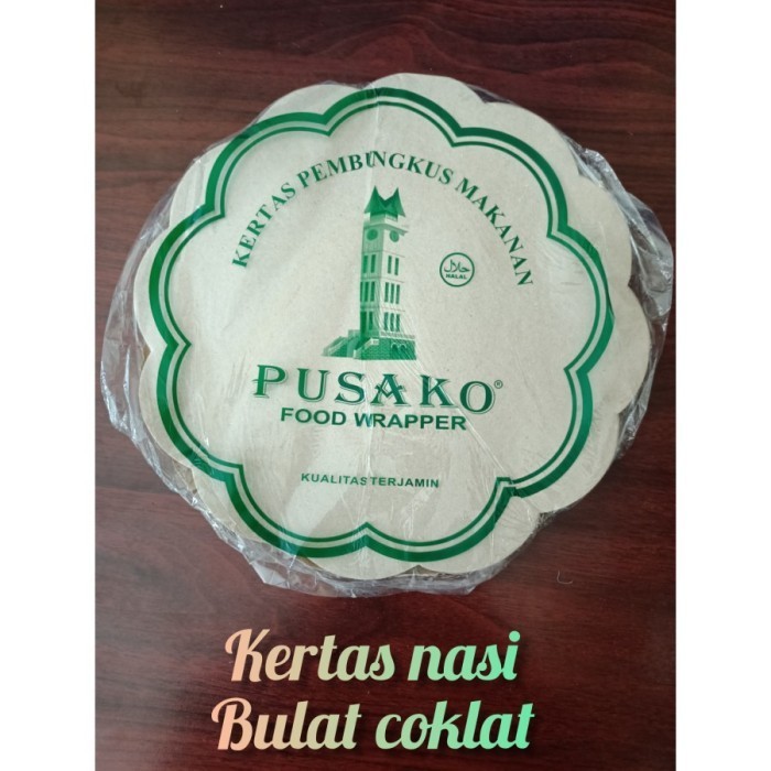 paling diminati] kertas nasi bulat bungkus makanan / kertas nasi coklat bulat