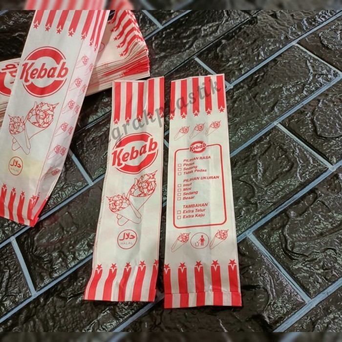 

*****] Paper bag panjang / kantong kertas kebab perpack