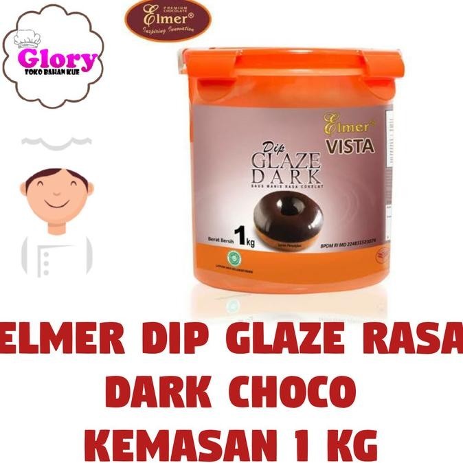 

elmer dip glaze 1kg dark coklat / topping donat/ topping kue - kuigrocery
