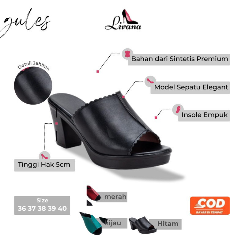 [BEST DEAL] Sepatu Sendal Heels Gules Livana