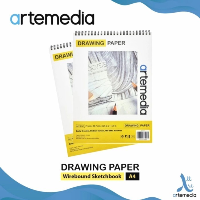 

Cuci Gudang Artemedia Sketch Book A4 Wirebound 150Gsm 30Sheets Drawing Paper Book Sale!!!