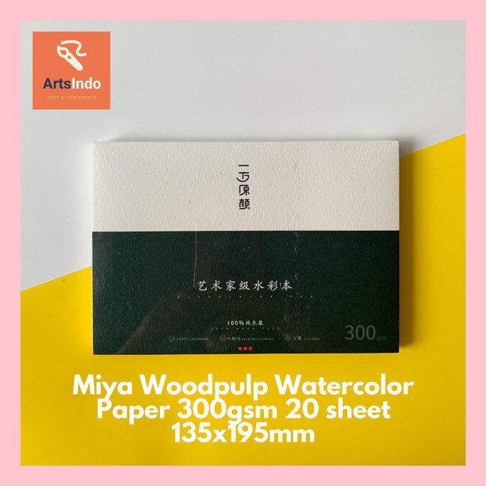 

Murah Miya Woodpulp Watercolor Paper 300Gasm 20 Sheet 135X195Mm / 270X195Mm Sale!!!