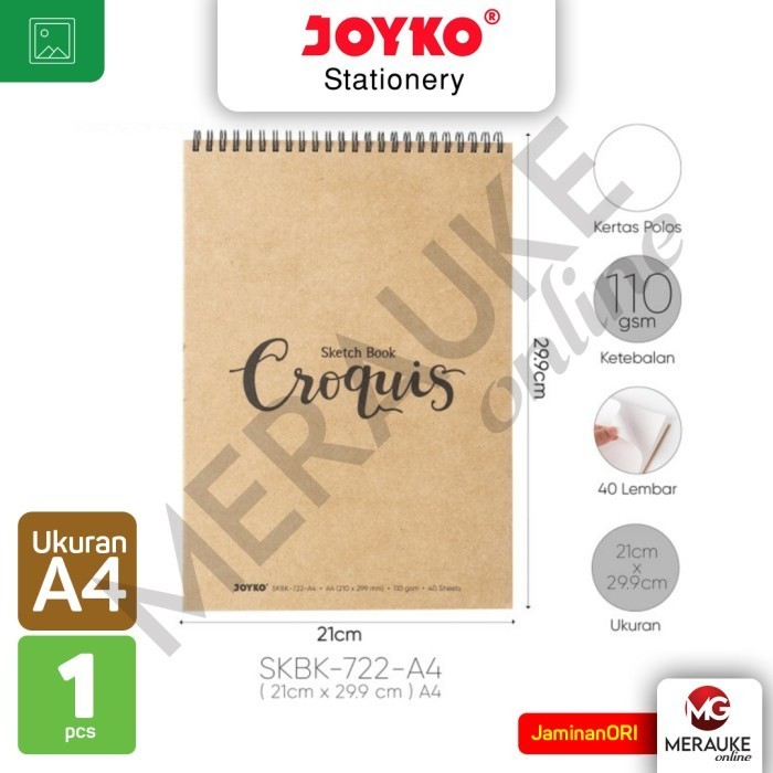 

Sale!!! Joyko Sketch Book Skbk-722-A4 110Gsm 40 Lembar Murah