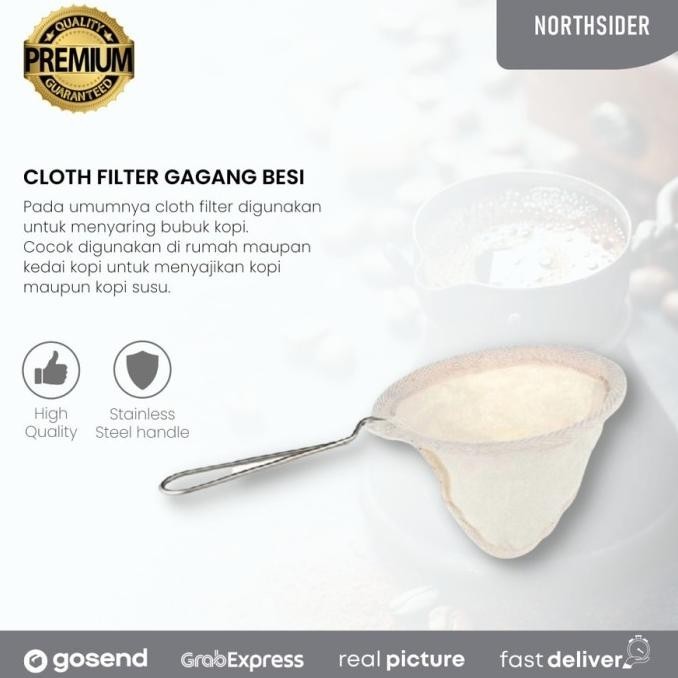 Hot - Cloth Filter | Saringan Kain Untuk Kopi atau Teh Gagang besi