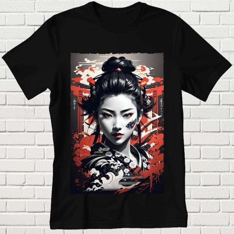 BAJU KAOS GEISHA JAPANESE UNISEX TSHIRT || BAJU KAOS || KAOS || KAOS GEISHA