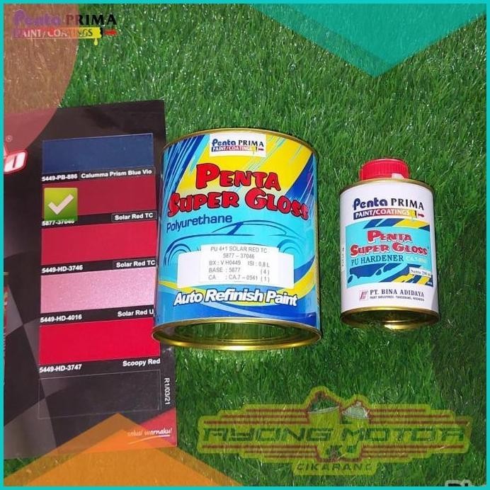 Cat Penta Super Gloss/Cat PU 4:1 Solar Red TC 37046 1L/Set Merah Doff