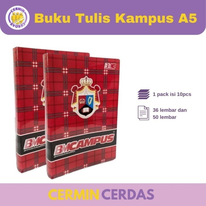 

Wow Buku Tulis Kampus 36 / 50 Lembar Isi 10 Pcs A5 Big Boss Campus 1 Pak Limited