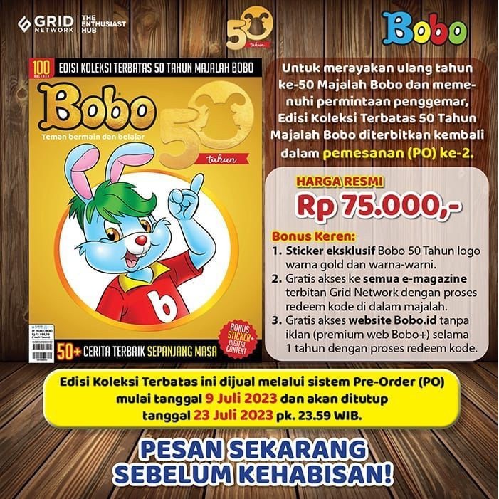 

Majalah Bobo edisi 50 tahun ORIGINAL