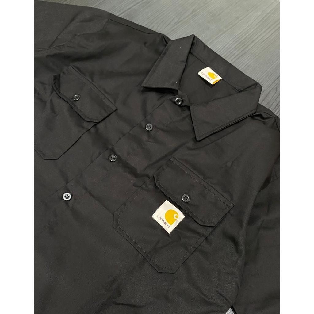 BIG SALE NEW BRANDED Workshirt Kemeja Carhartt Hitam Kemeja Pria Lengan Pendek