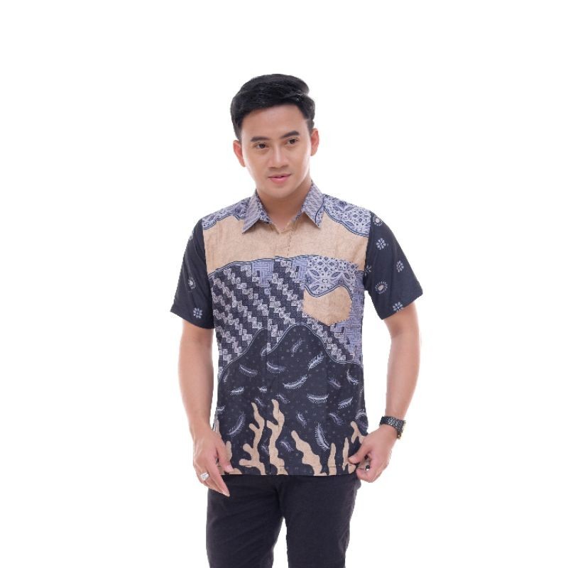 TERBARU Baju Batik Pria Lengan Pendek / Azriel Batik Premium / Kemeja batik pria lengan pendek