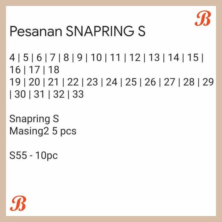 

| SRG | PESANAN SNAPRING S 4-33