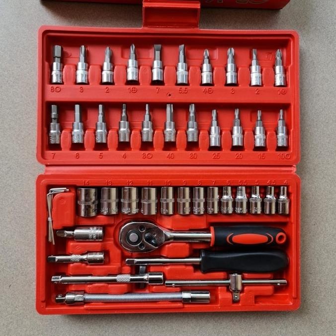 ern Kunci Sok Socket Set 46 Pcs / Socket Wrench Set
