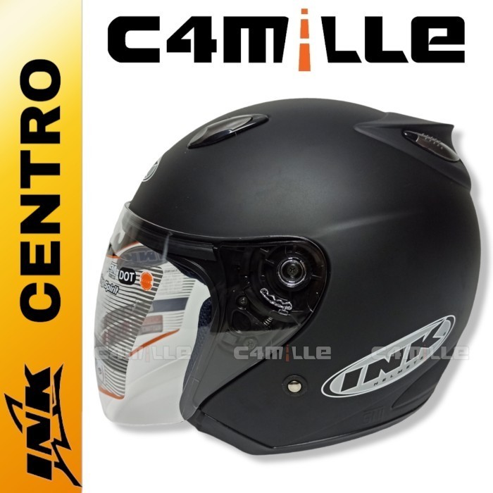 Helm INK Centro Original Black dop / hitam dof