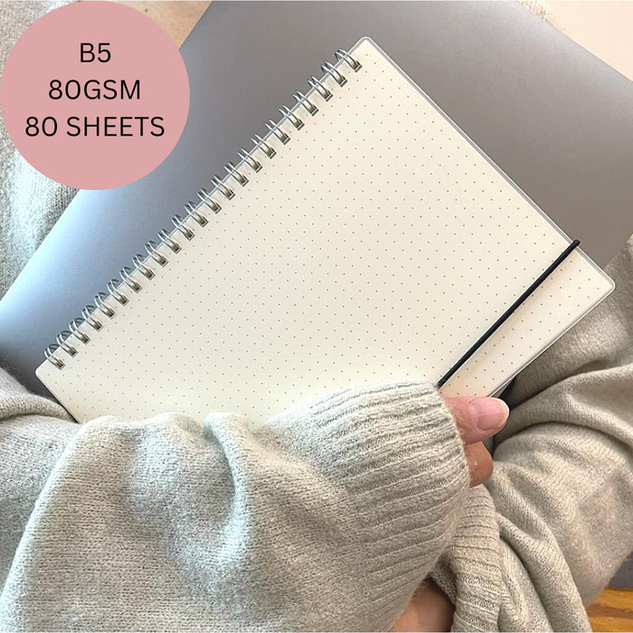 

Promo Bulan Ini Note Book Spiral Cream Paper 80 Grams Buku Ring A5 B5 Grid Dot Lines Gilaa!!!