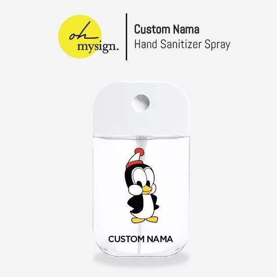 Custom Nama Pocket Hand Sanitizer Spray Botol Bottle 45 ML - Pinguin