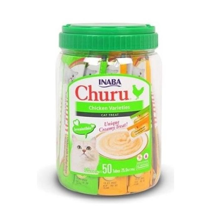 

Snack Kucing CIAO INABA CHURU Tuna Chicken Variety Toples 50saset TD