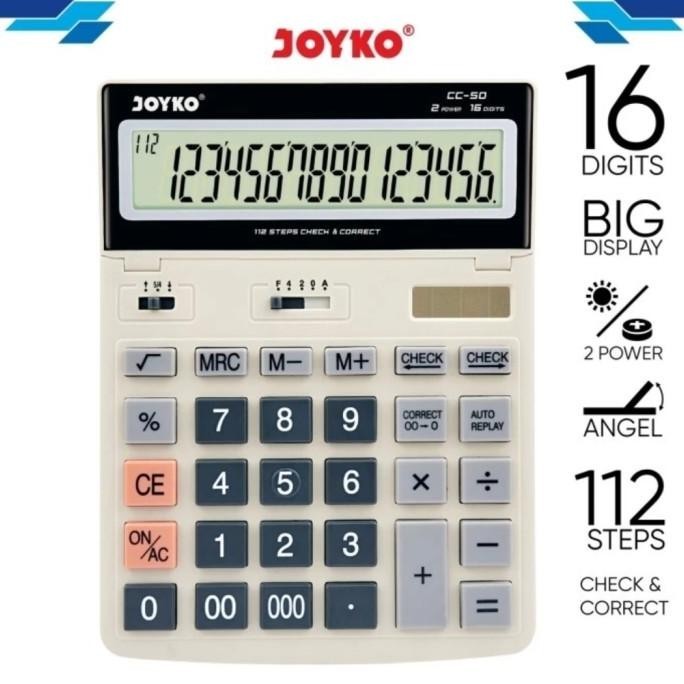 

Flash Sale - Kalkulator Meja JOYKO CC 50 16 Digit - Calculator Big Display CC50