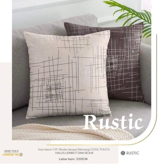 Miliki - Sarung Bantal Sofa 40x40 45x45 50x50 60x60 Cushion Sheet Motif Rustic - Coklat, 40x40 