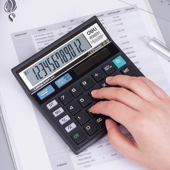 

Trend - Kalkulator Deli Easy Check & Correct Dual Powered 12 Digits ,,