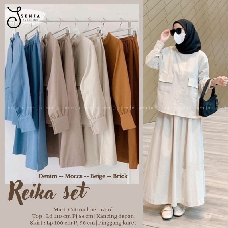Reika Set Katun Linen Rami Setelan Wanita Kekinian by Senja