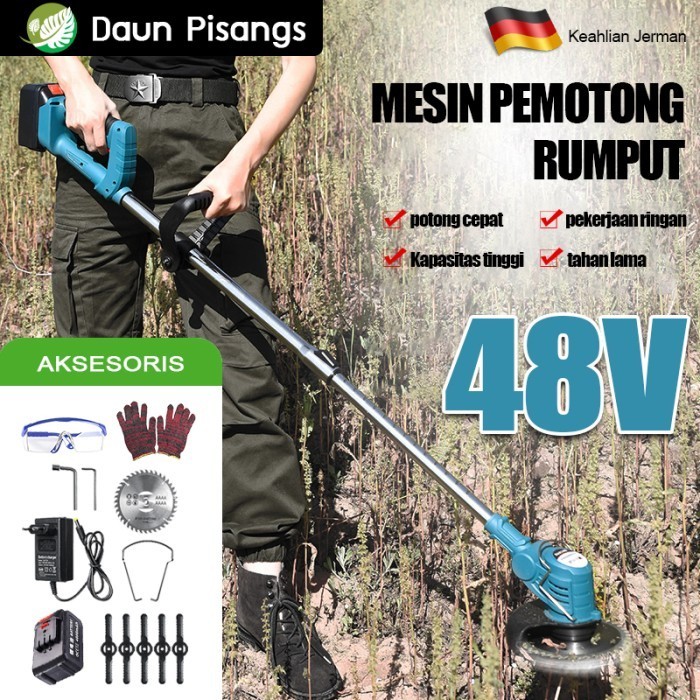 Mesin potong rumput 12~48V Pemotong Rumput Eletrik Portable Multifungs