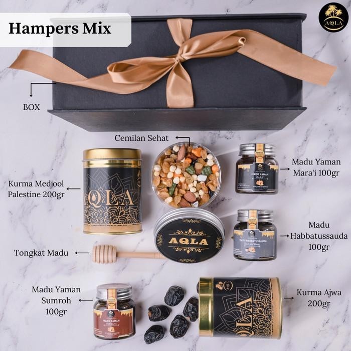 

Hampers Sehat Madu Yaman Kurma Ajwa Cemilan Sehat Parsel Ramadhan