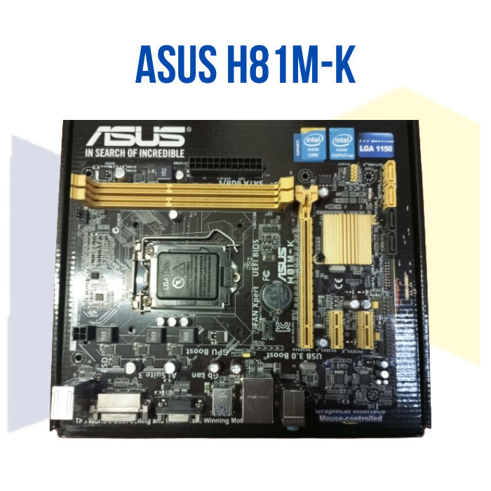 New Mainboard H81 Merk Asus Seri / Type H81M-C Lga 1150 Support Gen4