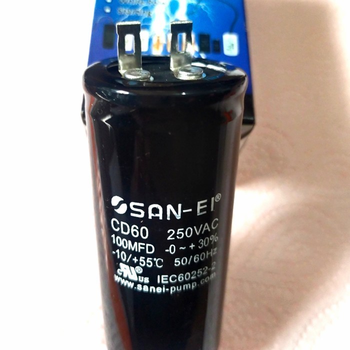 Terlaris Kapasitor 100Uf 100 Mfd Uf 250V 250 Vac Capasitor Starting Ac Motor Promo Terbaru