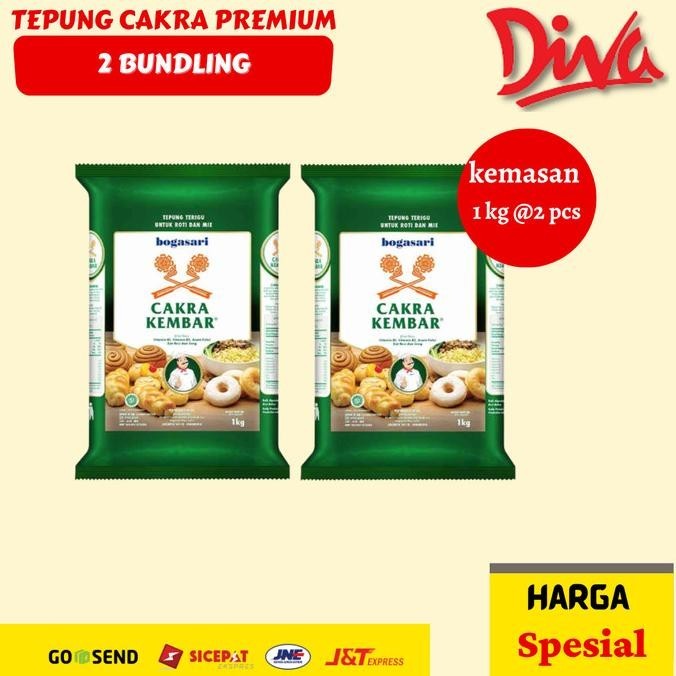 

favorit] Tepung Terigu Cakra Premium 1 kg x 2 pcs