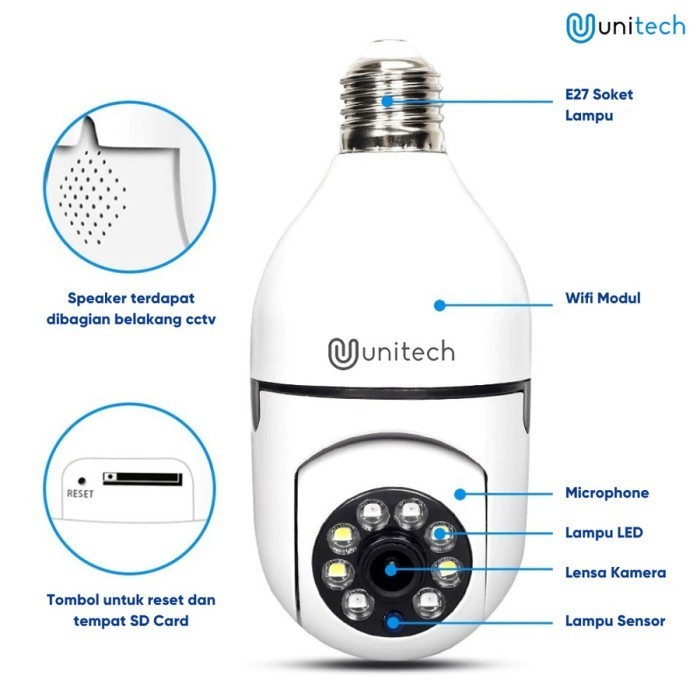 Promo Kamera CCTV Wifi Bohlam Lampu Unitech XY-3120S Mini Camera CCTV 360