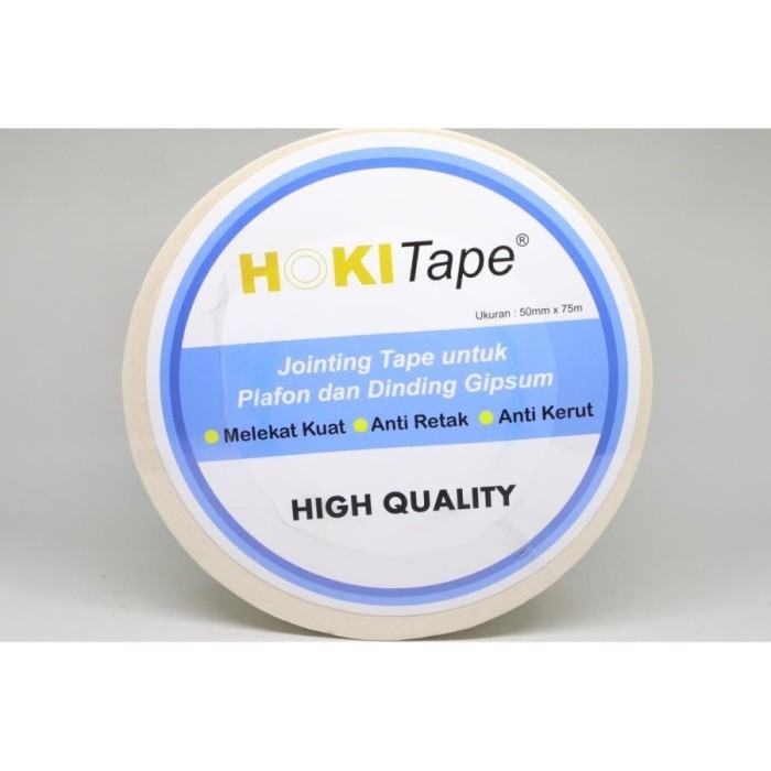 

JOINTING TAPE 5CMX75M LAKBAN UNTUK PLAFON DAN DINDING GIPSUM HOKI TAPE BEST PRODUCT