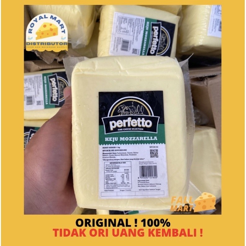 

! Keju Mozzarella Perfetto Kemasan 1000Gr / Perfetto Bukan Repa Manual / Perfetto Kemasan 1Kg !