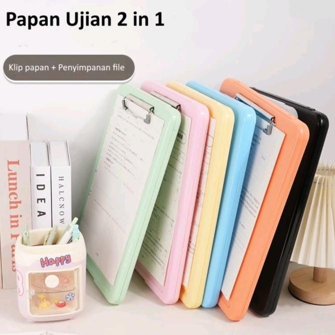 

papan ujian 2in1,alas papan ujian jalan tulis clip,clipboard+storage