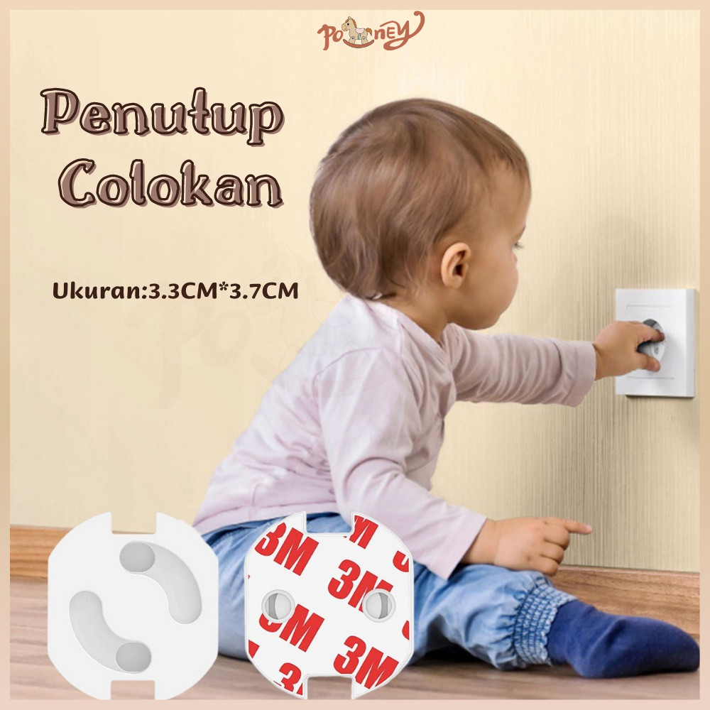 Poney Penutup lubang colokan listrik Pengaman stop kontak Socket cover 1PCS
