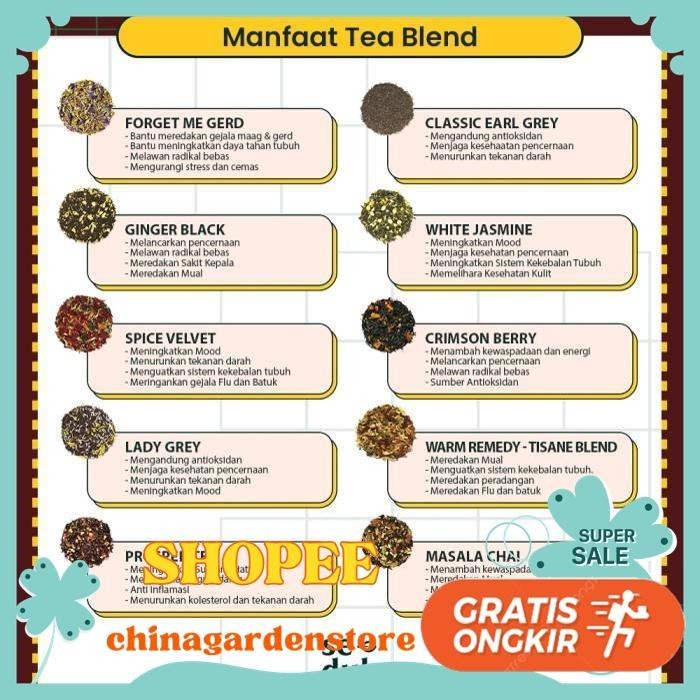 

PROSPERITEA TEA BLEND - CARAMEL GREEN TEA WITH APPLE & FLOWERS 60 GRAM DIJAMIN GRATIS ONGKIR