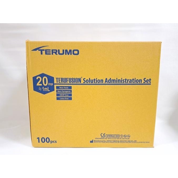 Terumo Infuset Dewasa Anak Box 100Pcs/ Infus Set/ Terufusion Infusion
