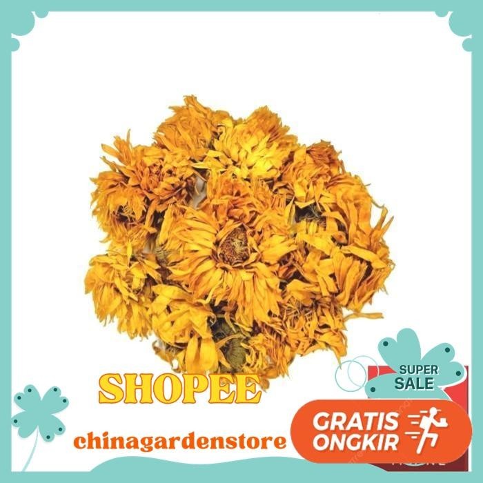

TEH BUNGA ORANGE MARIGOLD / CALENDULA FLOWER TEA TISANE 100 GRAM TERJAMIN BEST