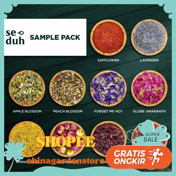 

SAMPLE PACK FLOWER TEA SERIES B - LAVENDER SAFFLOWER PEONY OSMANTHUS KUALITAS PRODUK TERBAIK