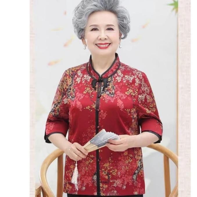 0108 Cny Wealthy Cheongsam Baju Imlek Baju Mama Baju Nenek Baju Lansia